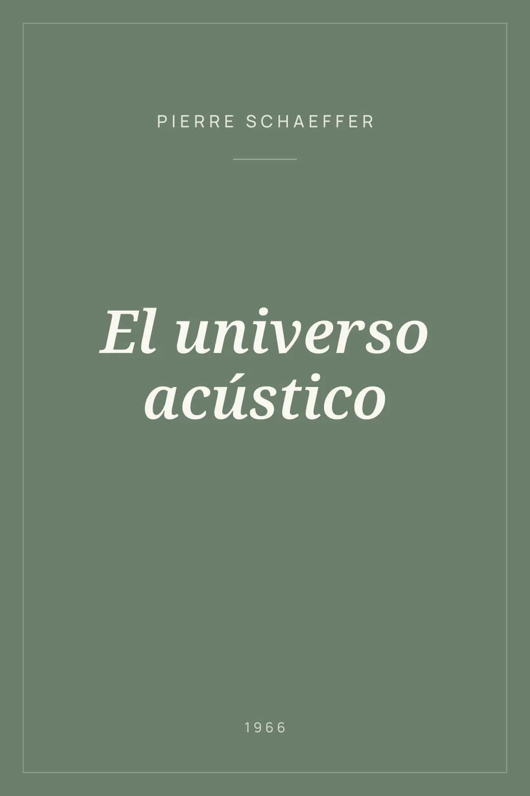 Portada de El universo acústico