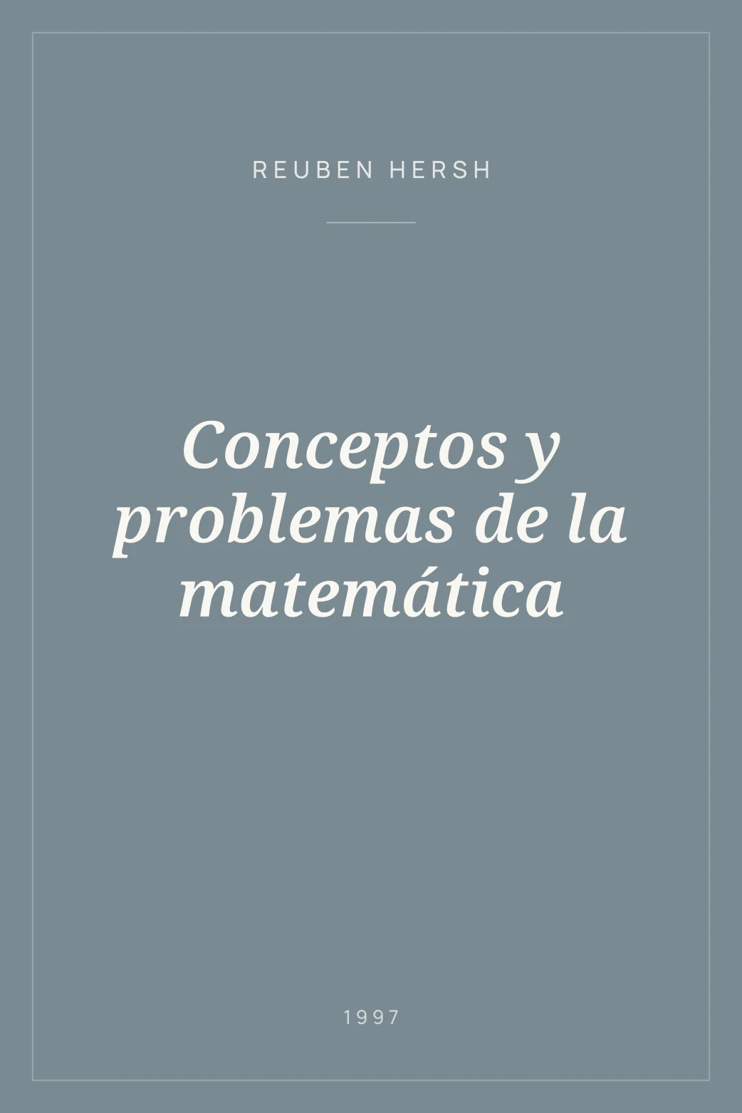 Portada de Conceptos y problemas de la matemática