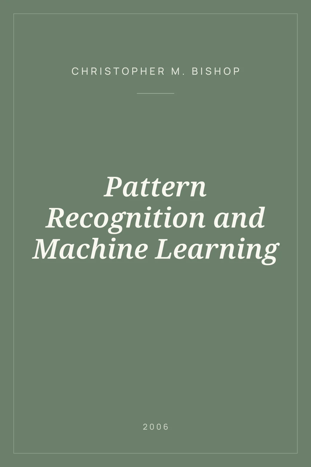 Portada de Pattern Recognition and Machine Learning