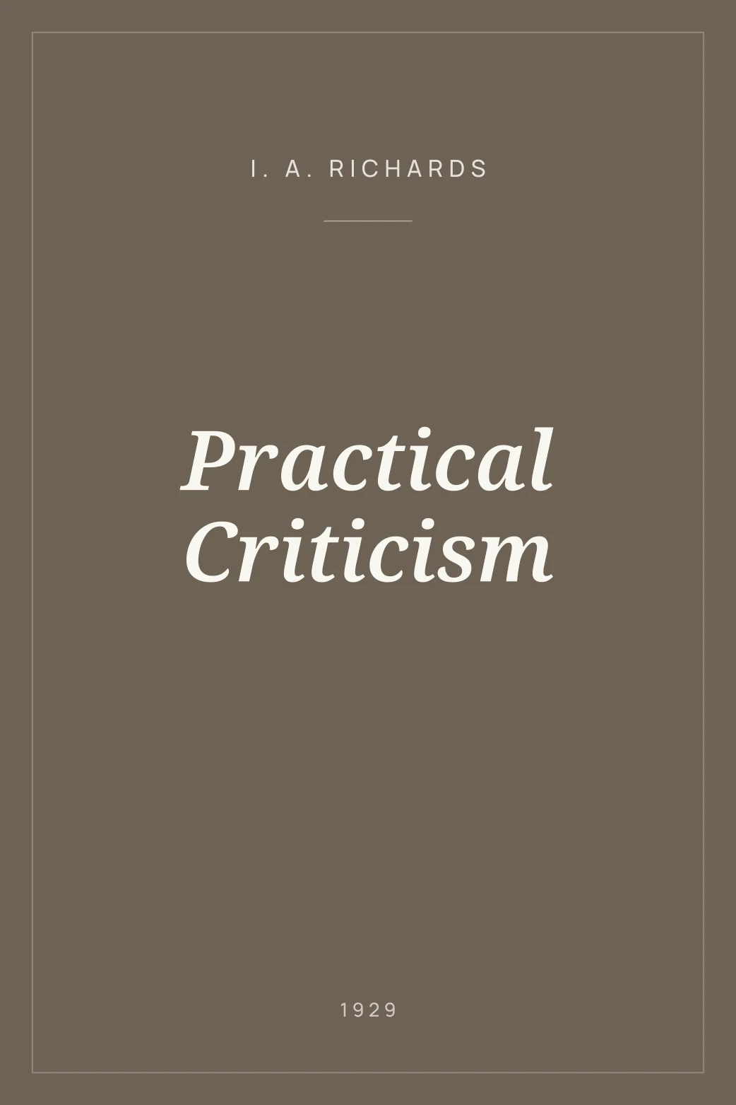 Portada de Practical Criticism