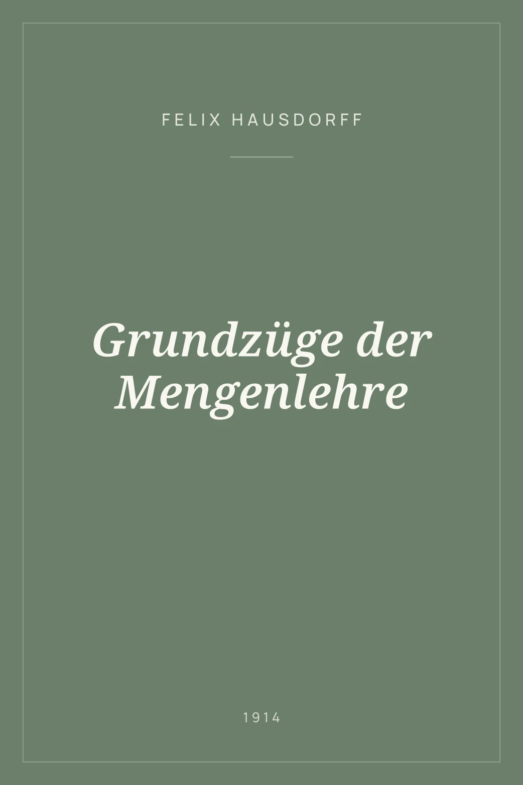 Portada de Grundzüge der Mengenlehre