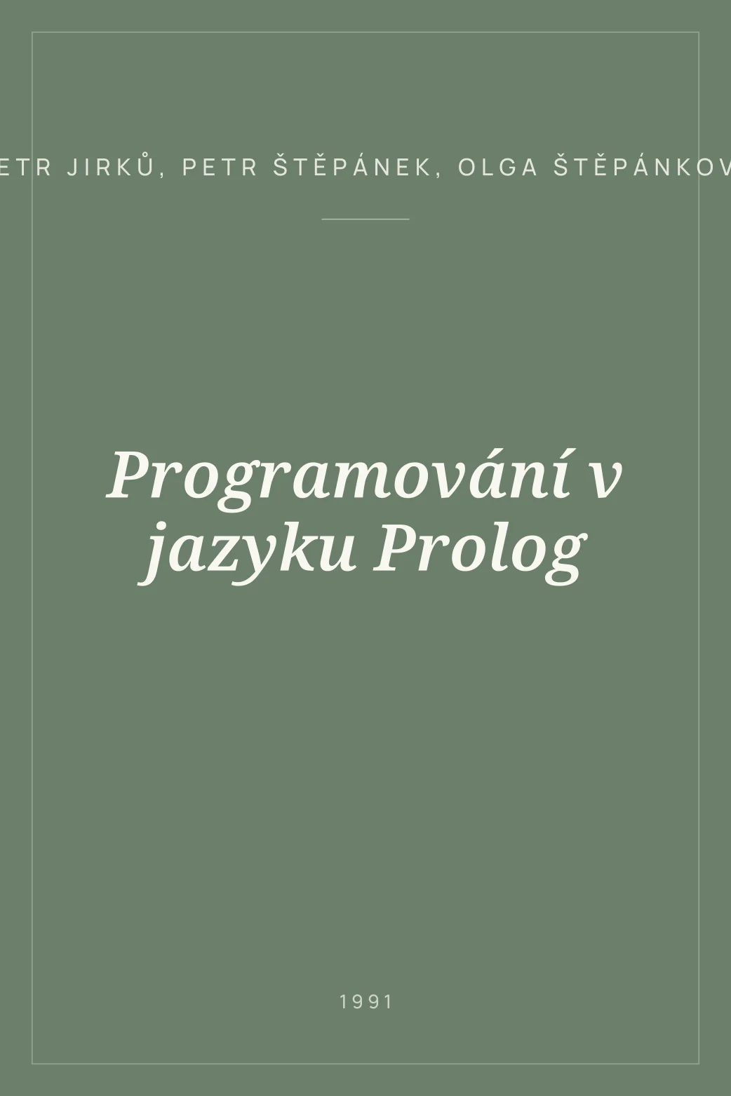 Portada de Programování v jazyku Prolog