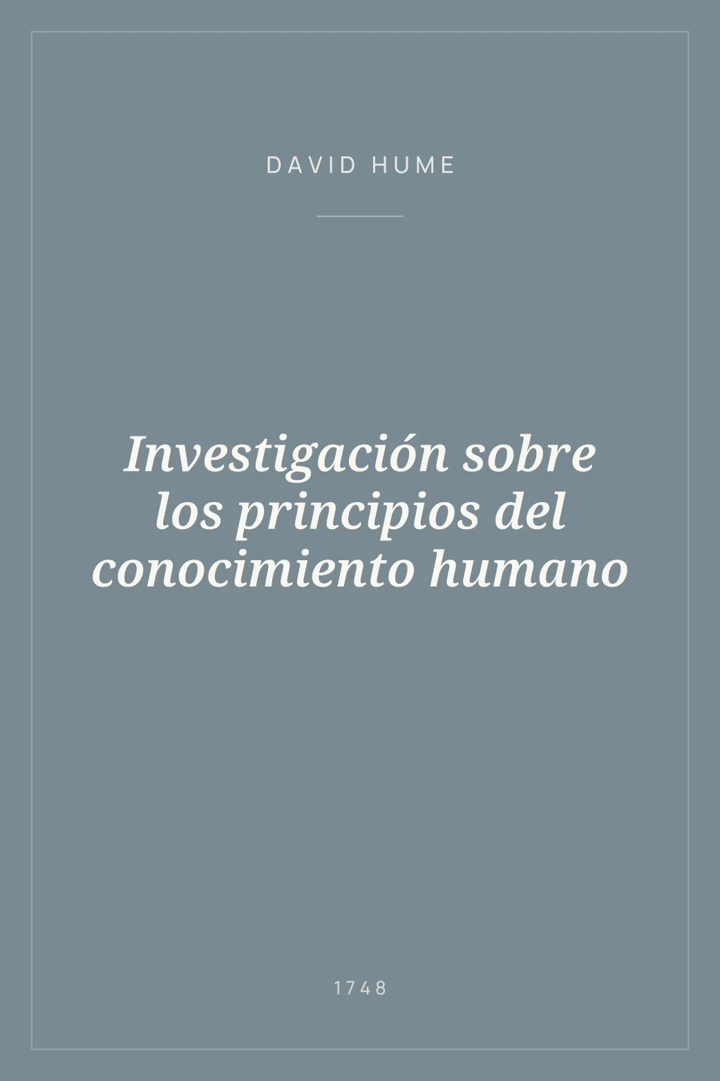 Portada de Investigación sobre los principios del conocimiento humano