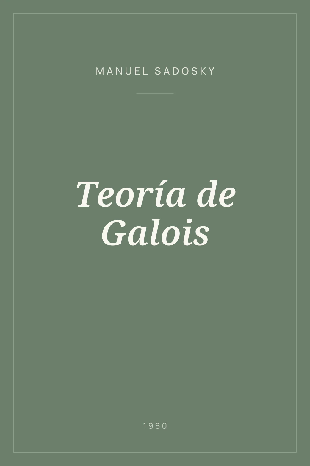 Portada de Teoría de Galois
