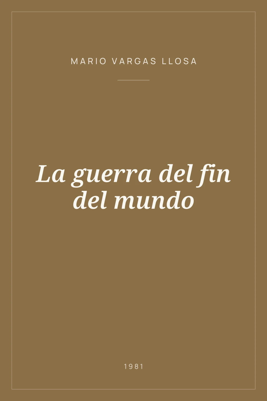 Portada de La guerra del fin del mundo