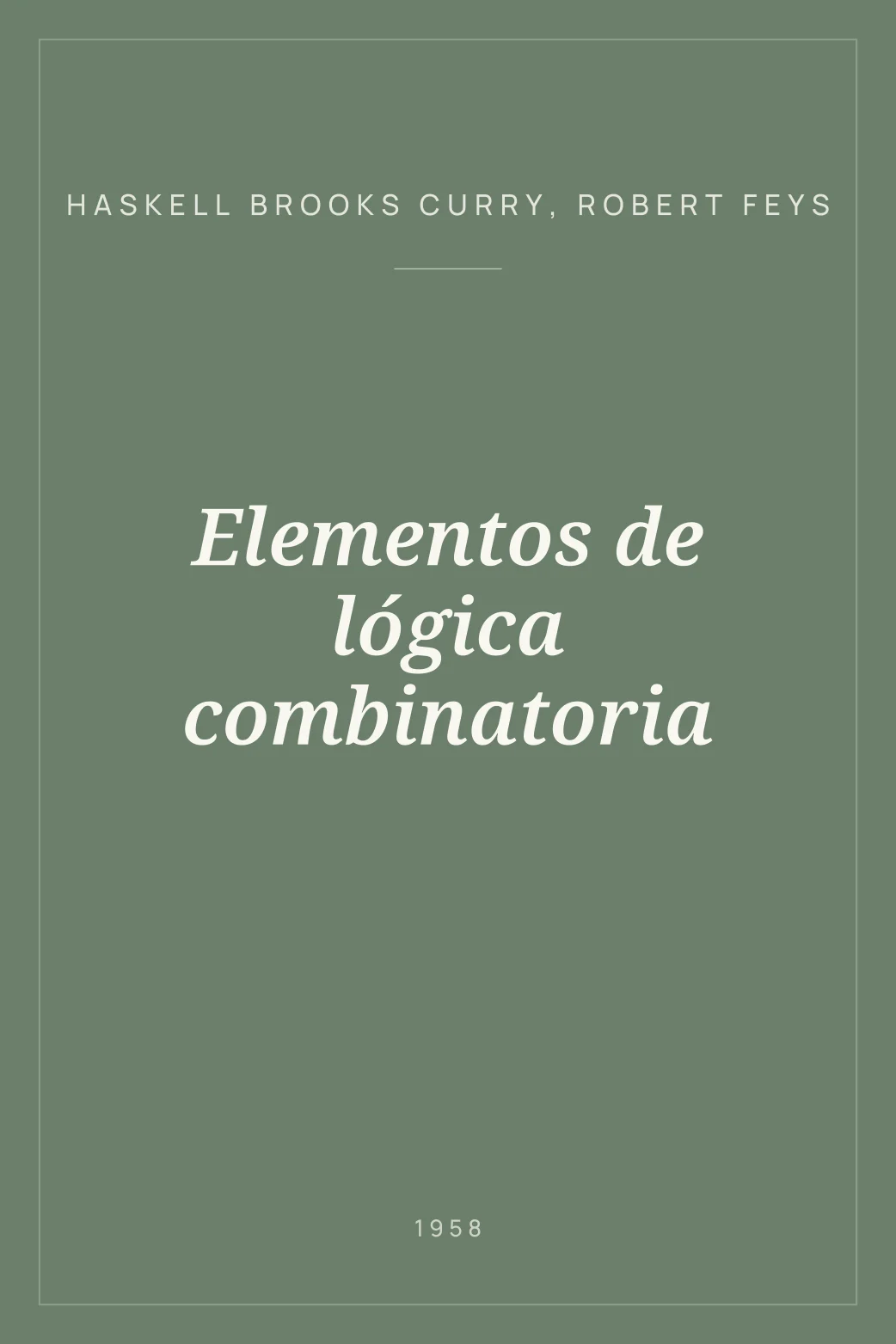 Portada de Elementos de lógica combinatoria