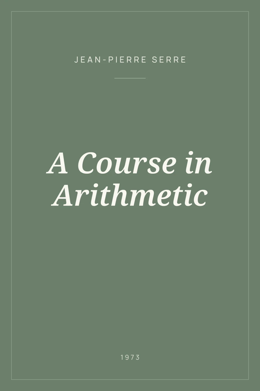 Portada de A Course in Arithmetic