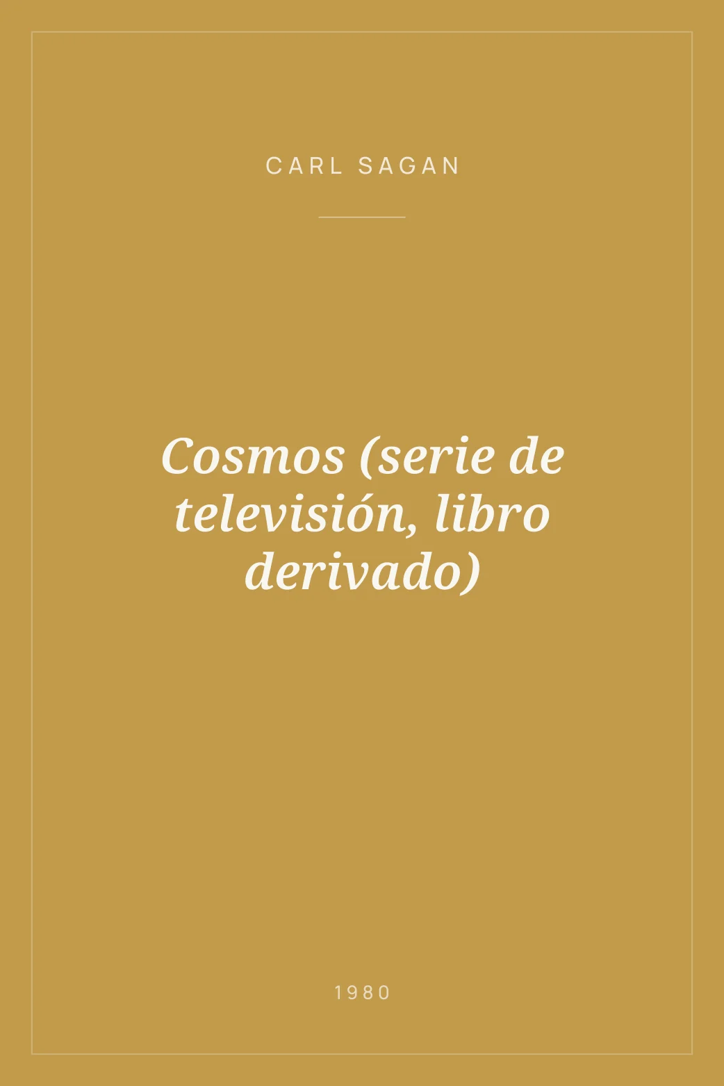 Portada de Cosmos (serie de televisión, libro derivado)