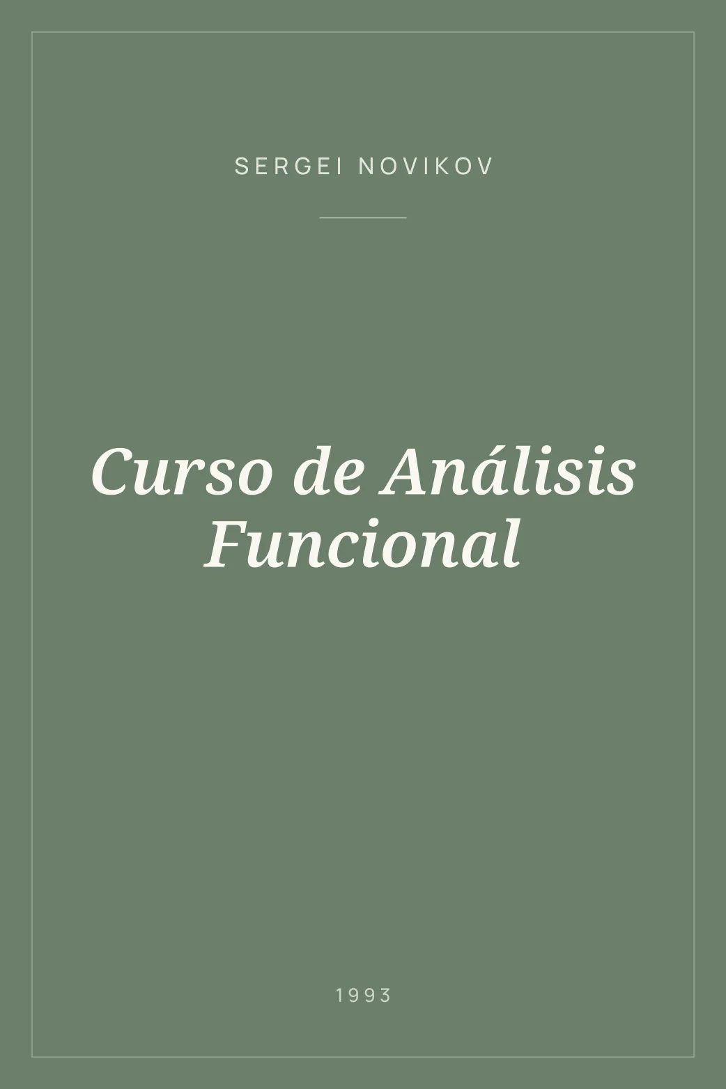 Portada de Curso de Análisis Funcional