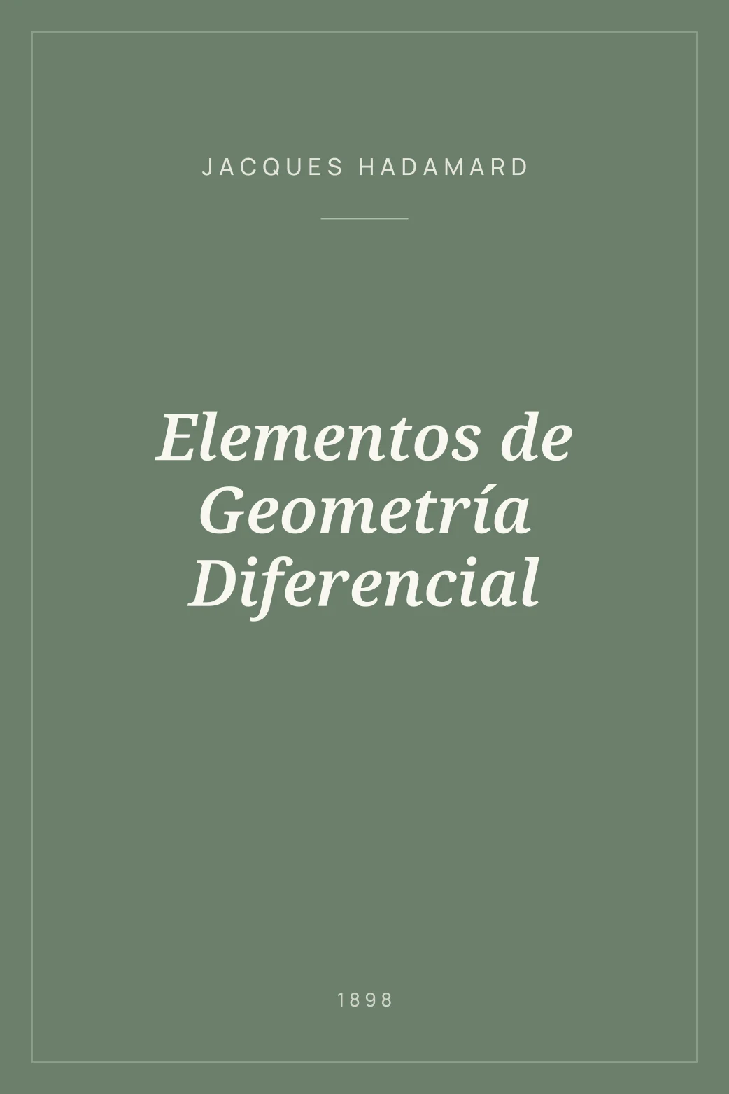 Portada de Elementos de Geometría Diferencial