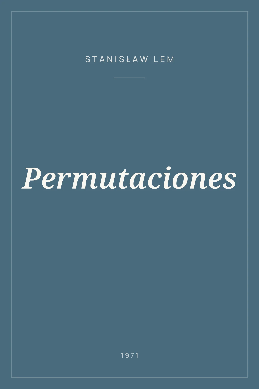 Portada de Permutaciones