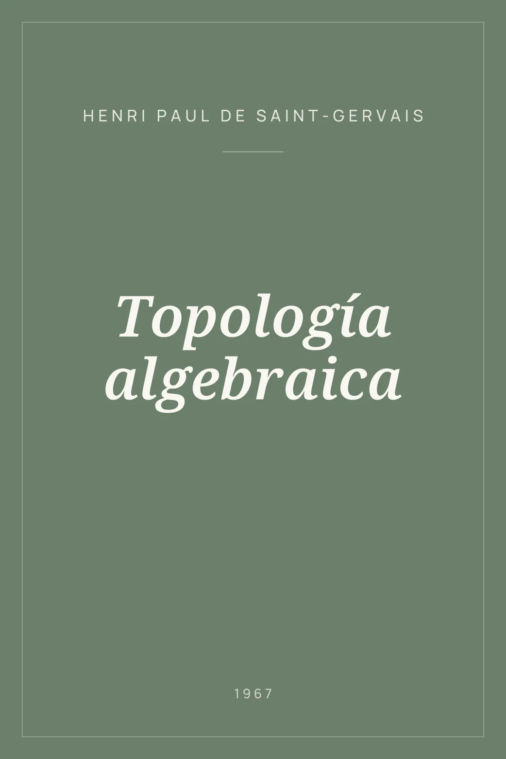 Portada de Topología algebraica
