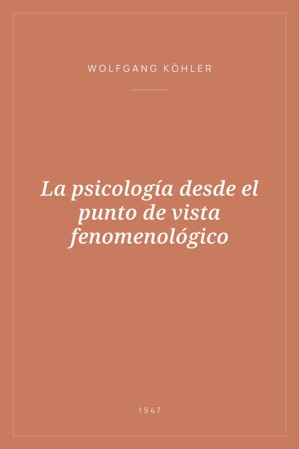 Portada de La psicología desde el punto de vista fenomenológico