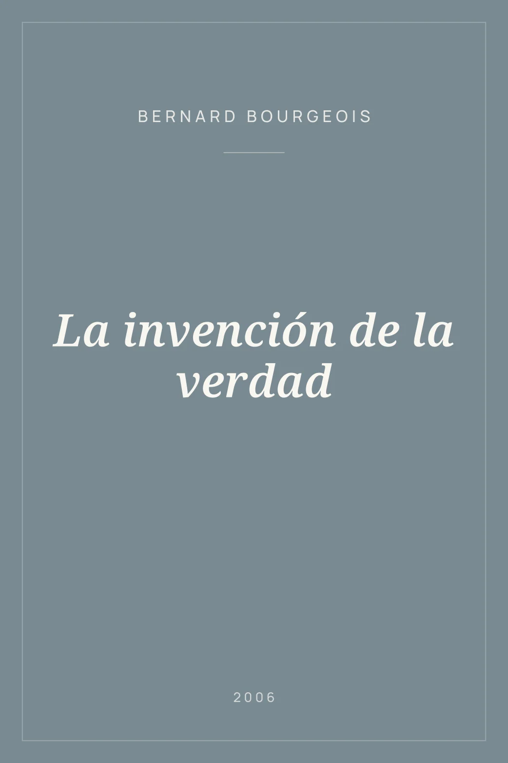 Portada de La invención de la verdad