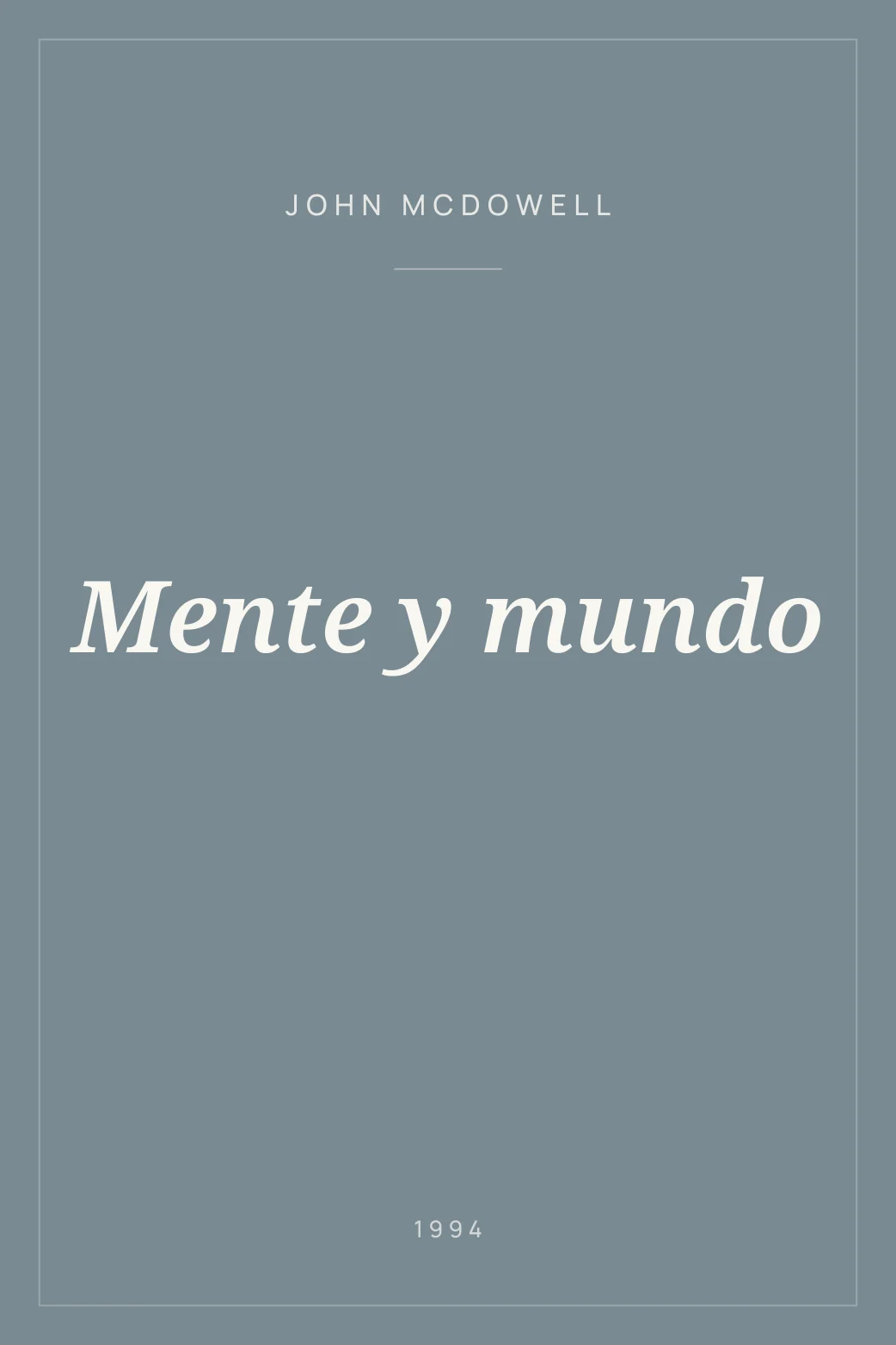 Portada de Mente y mundo