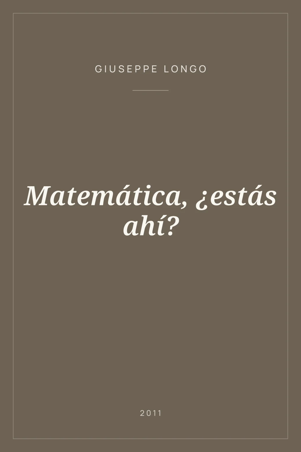 Portada de Matemática, ¿estás ahí?