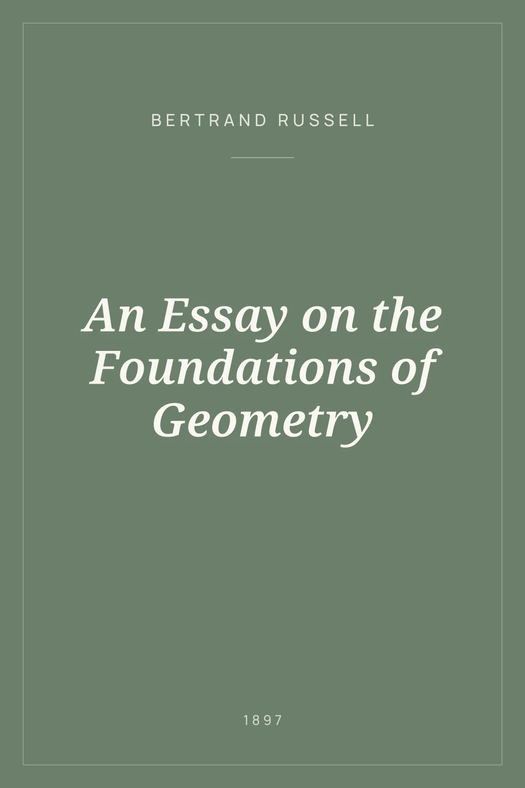 Portada de An Essay on the Foundations of Geometry