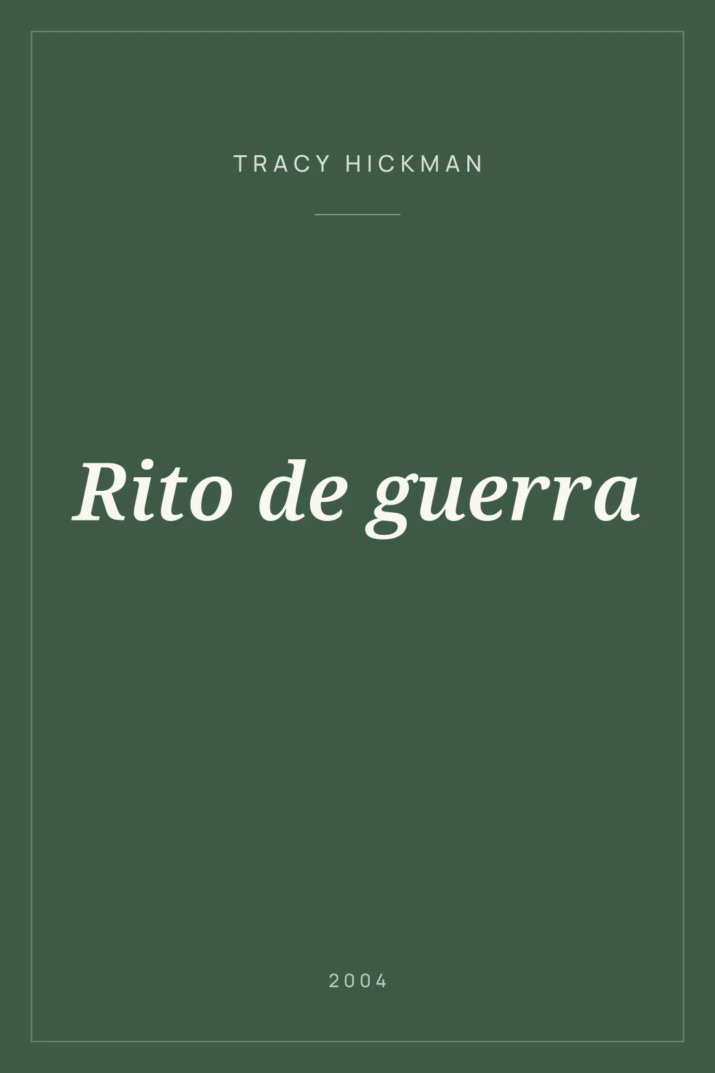Portada de Rito de guerra