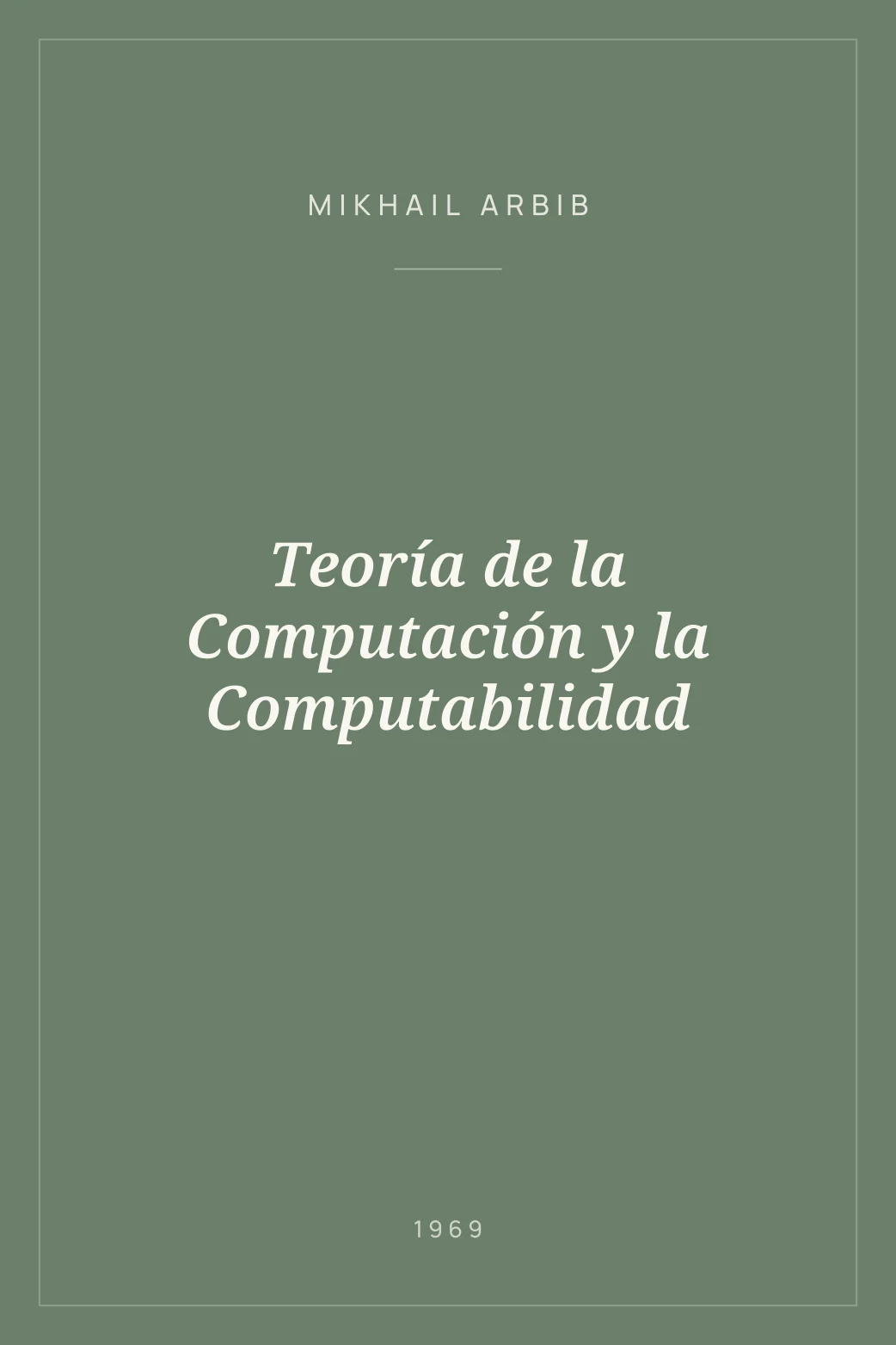 Portada de Teoría de la Computación y la Computabilidad