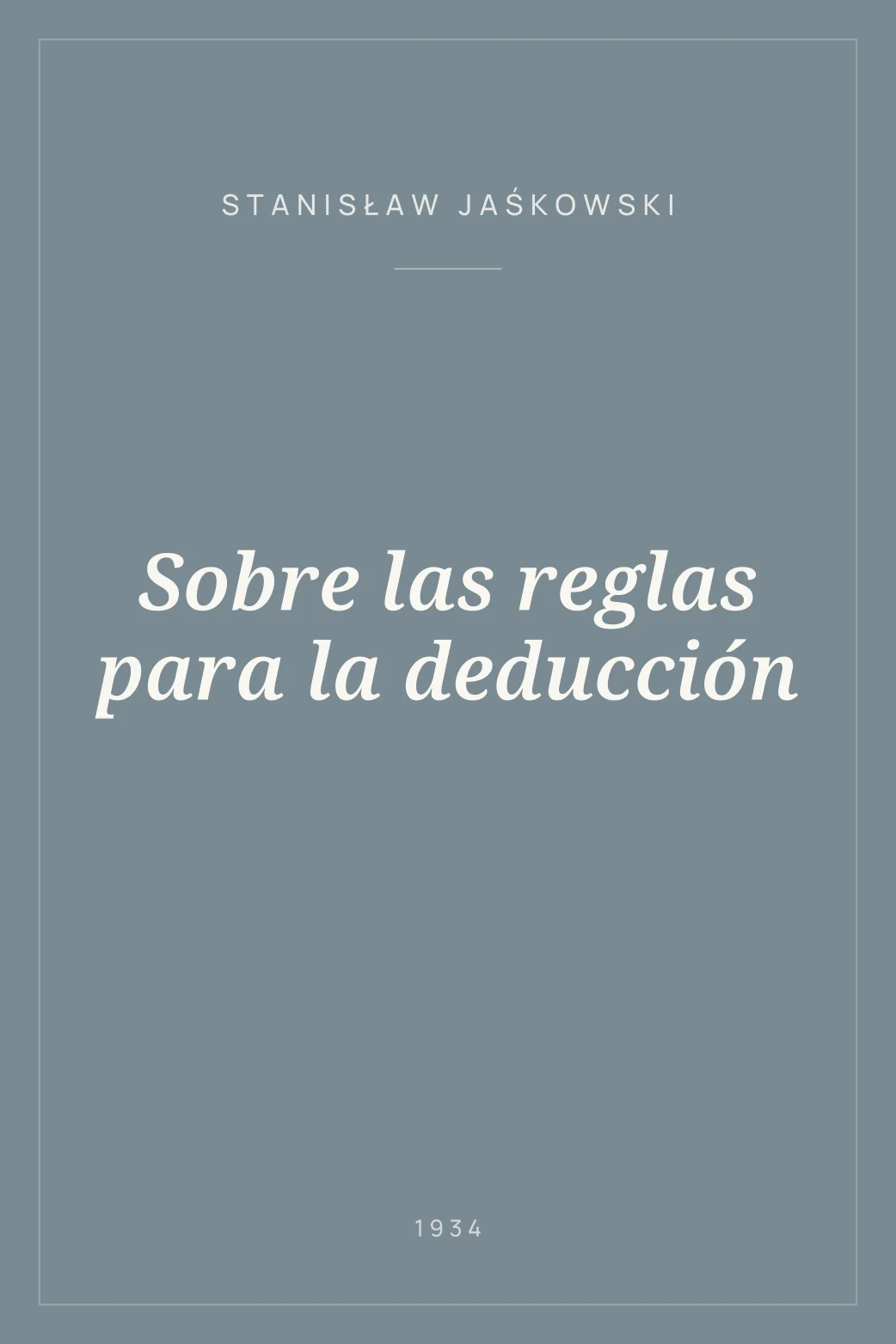 Portada de Sobre las reglas para la deducción