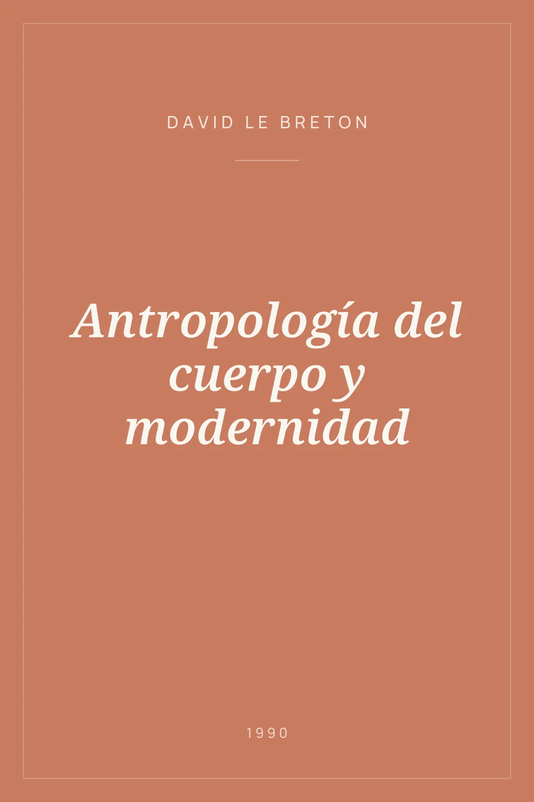Portada de Antropología del cuerpo y modernidad