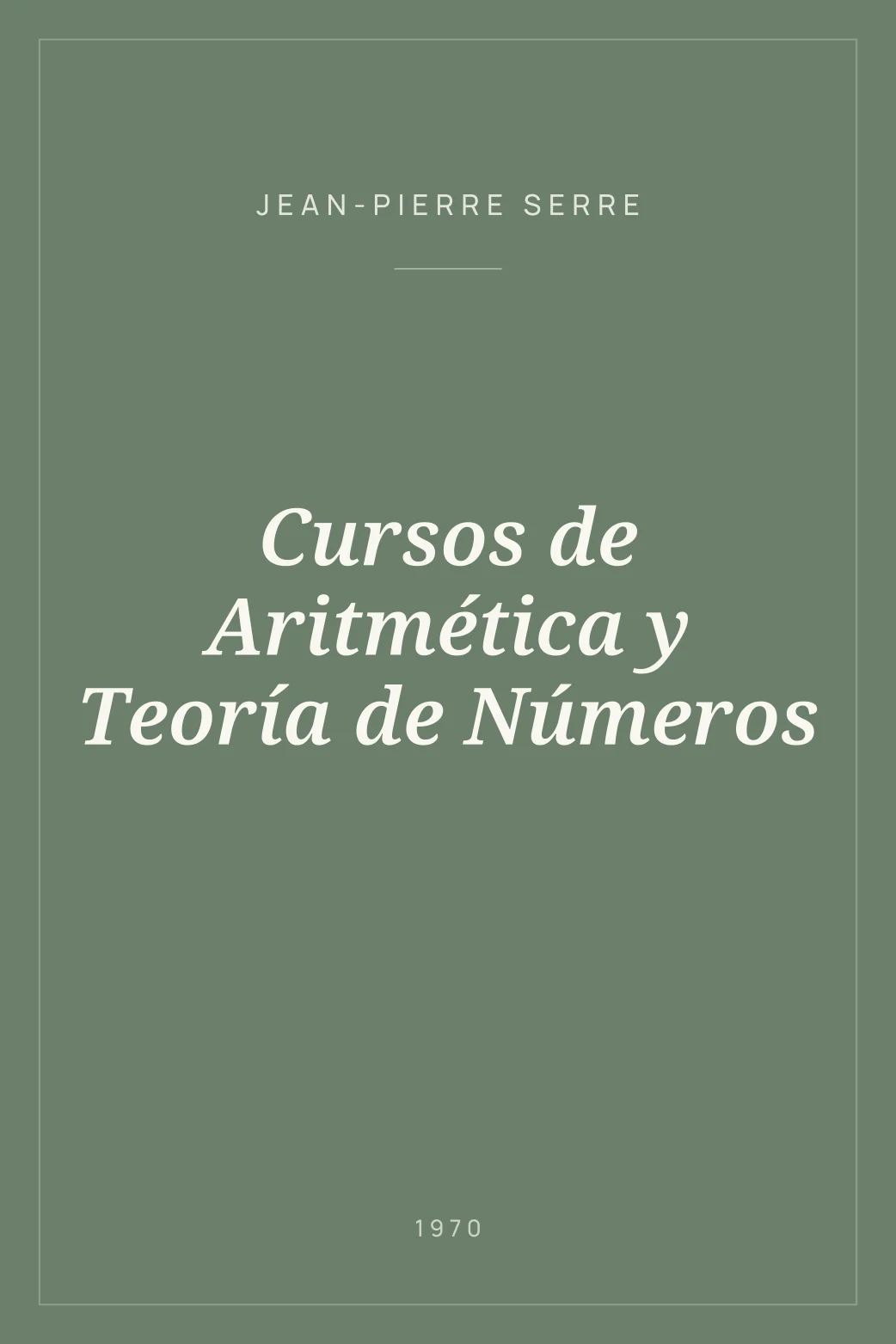 Portada de Cursos de Aritmética y Teoría de Números