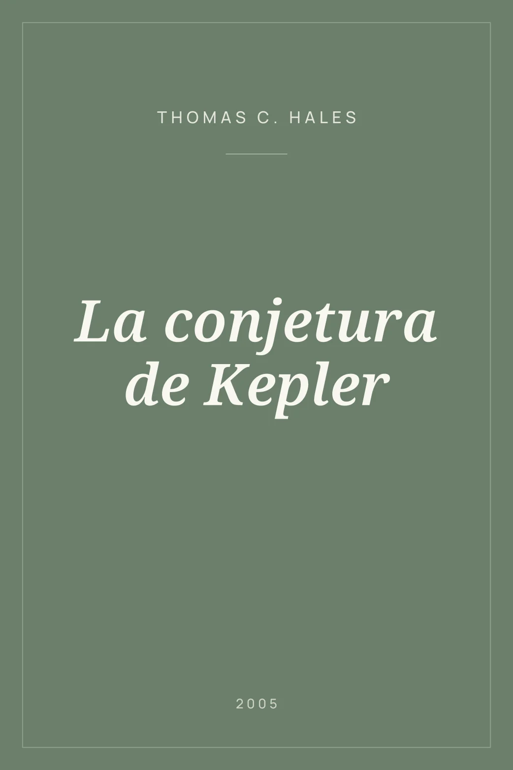 Portada de La conjetura de Kepler