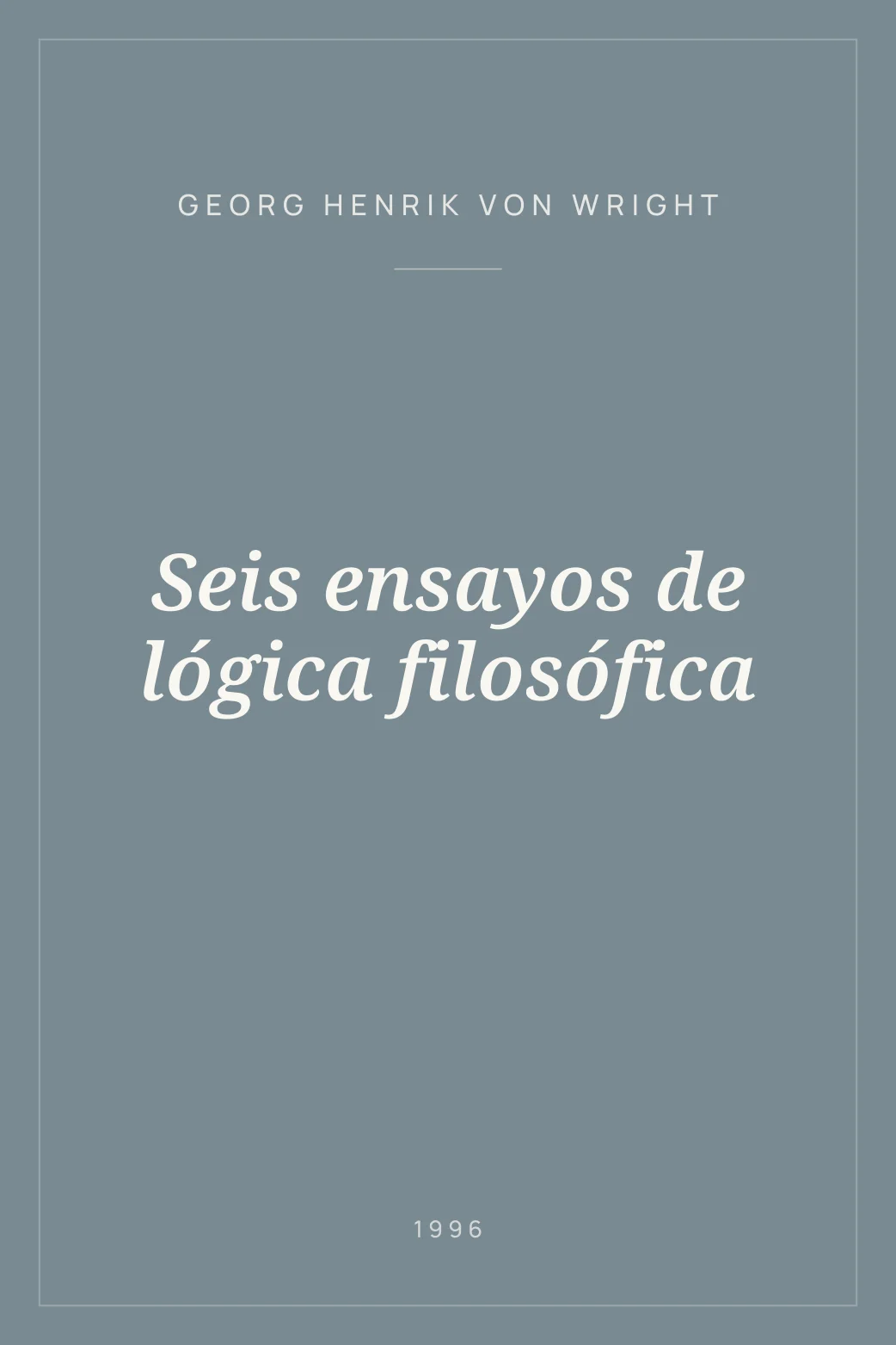 Portada de Seis ensayos de lógica filosófica