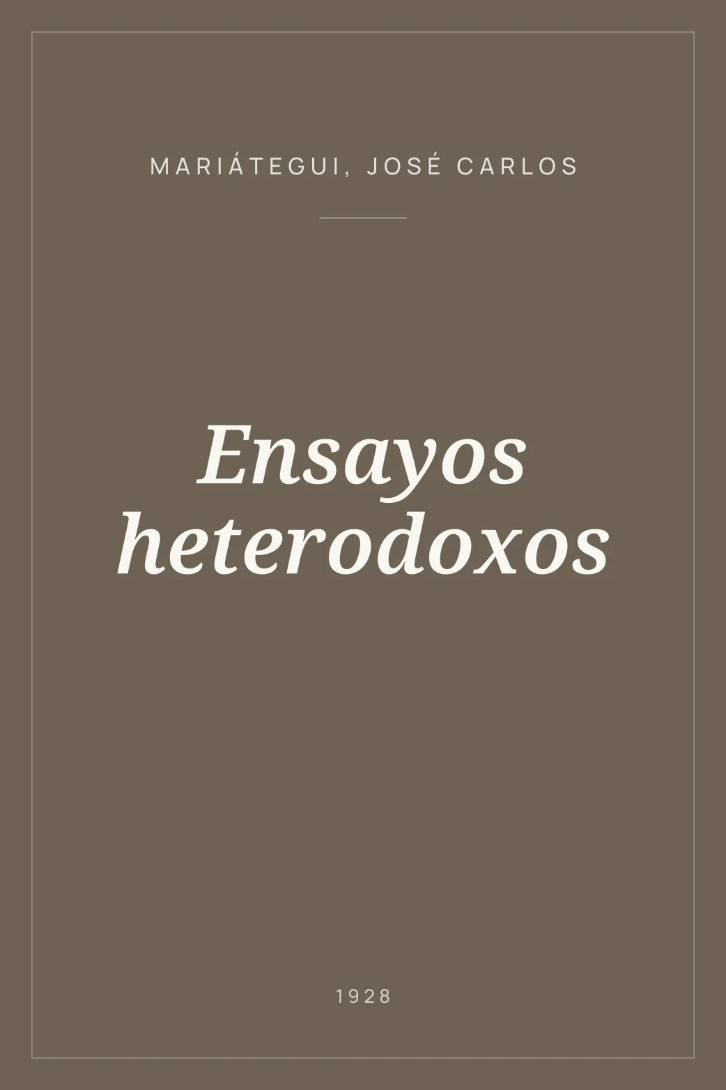 Portada de Ensayos heterodoxos