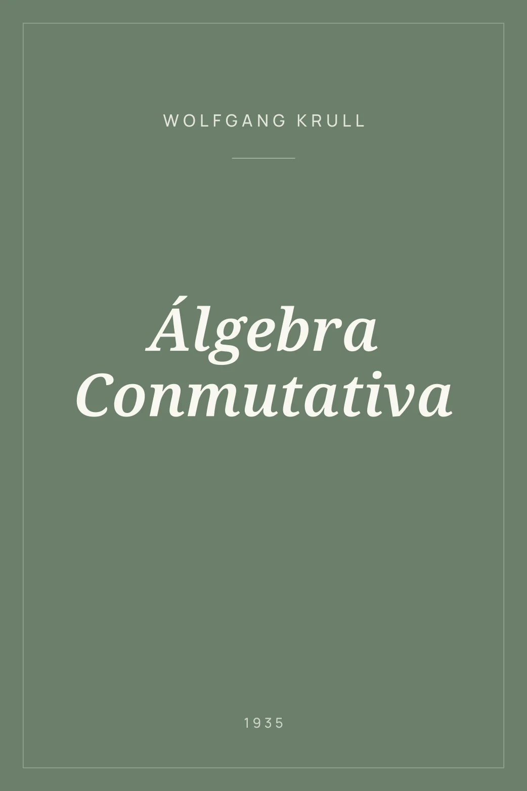 Portada de Álgebra Conmutativa