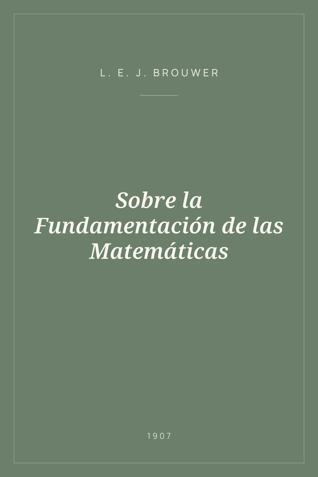 Portada de Sobre la Fundamentación de las Matemáticas
