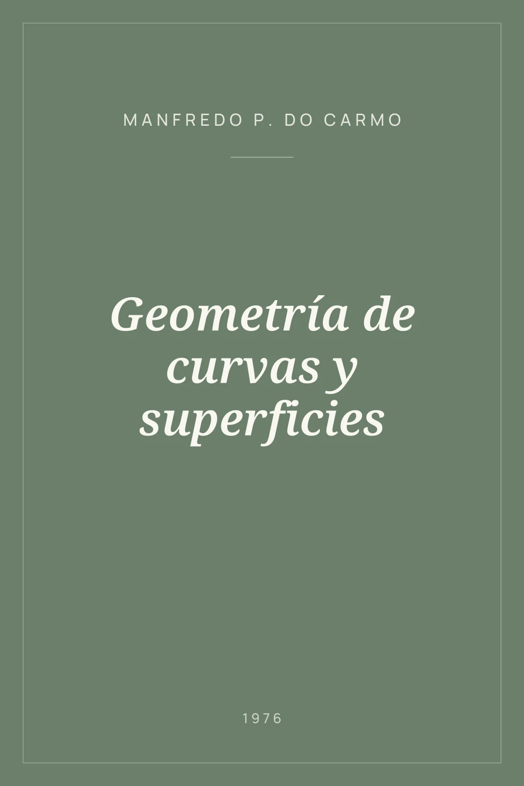 Portada de Geometría de curvas y superficies