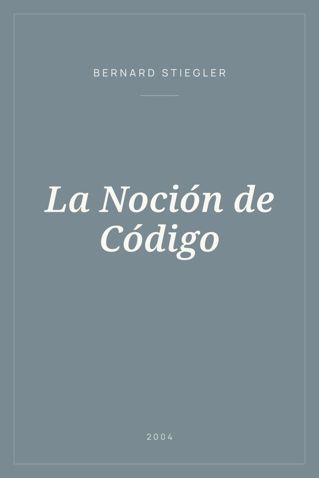Portada de La Noción de Código