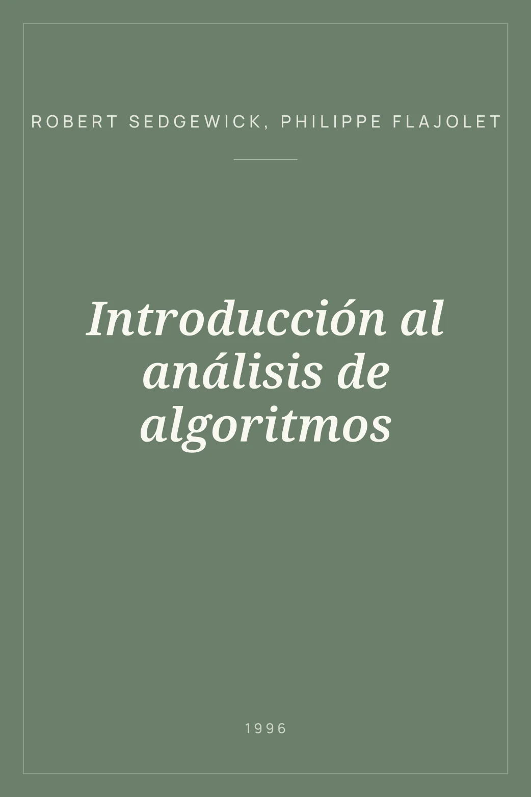 Portada de Introducción al análisis de algoritmos