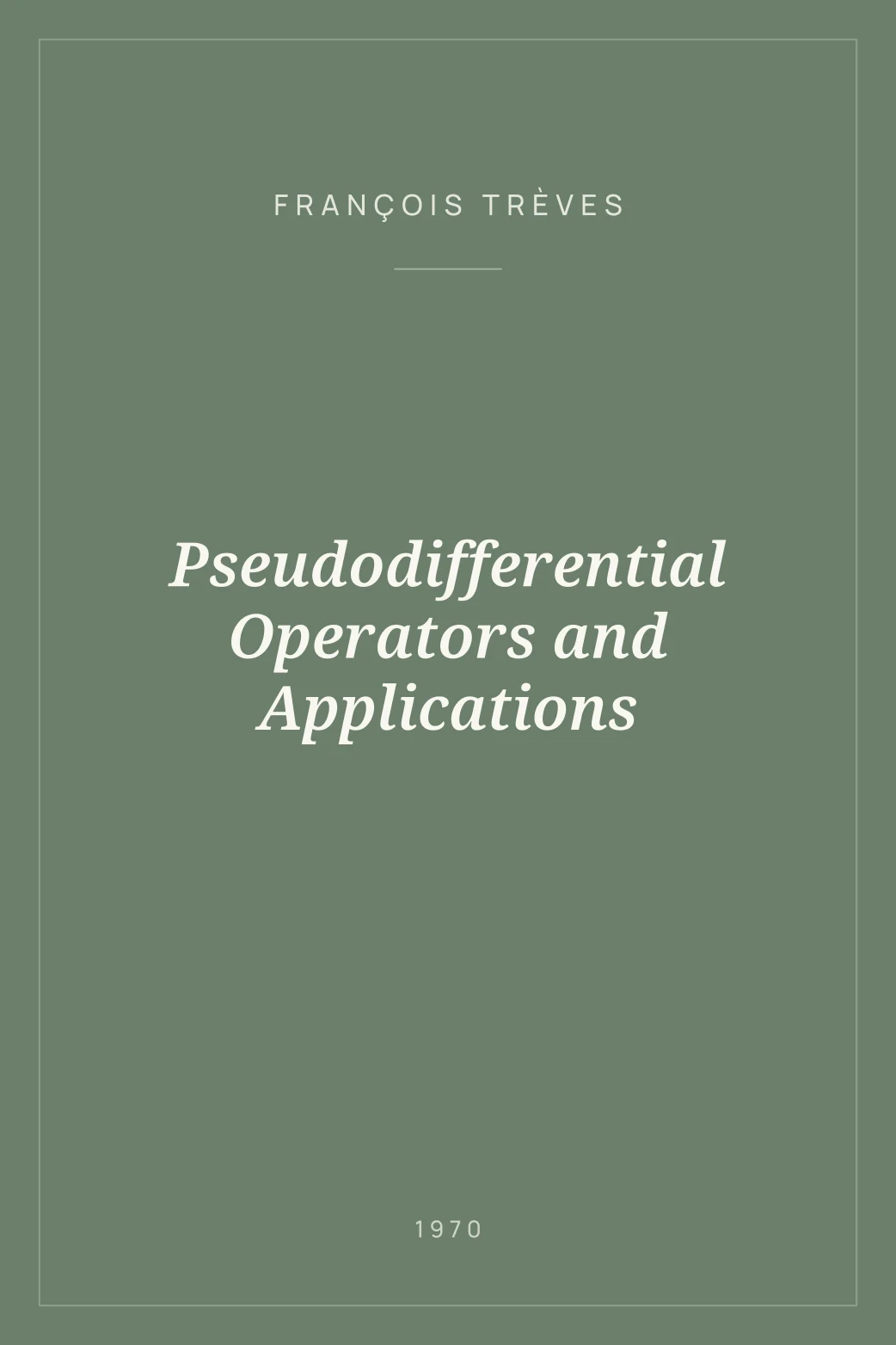 Portada de Pseudodifferential Operators and Applications