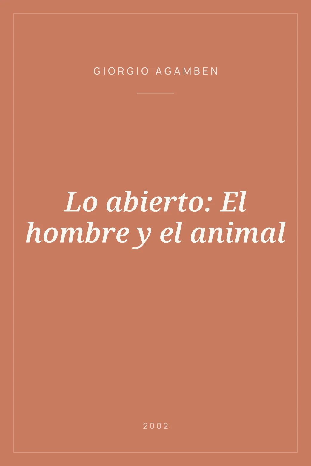 Portada de Lo abierto: El hombre y el animal