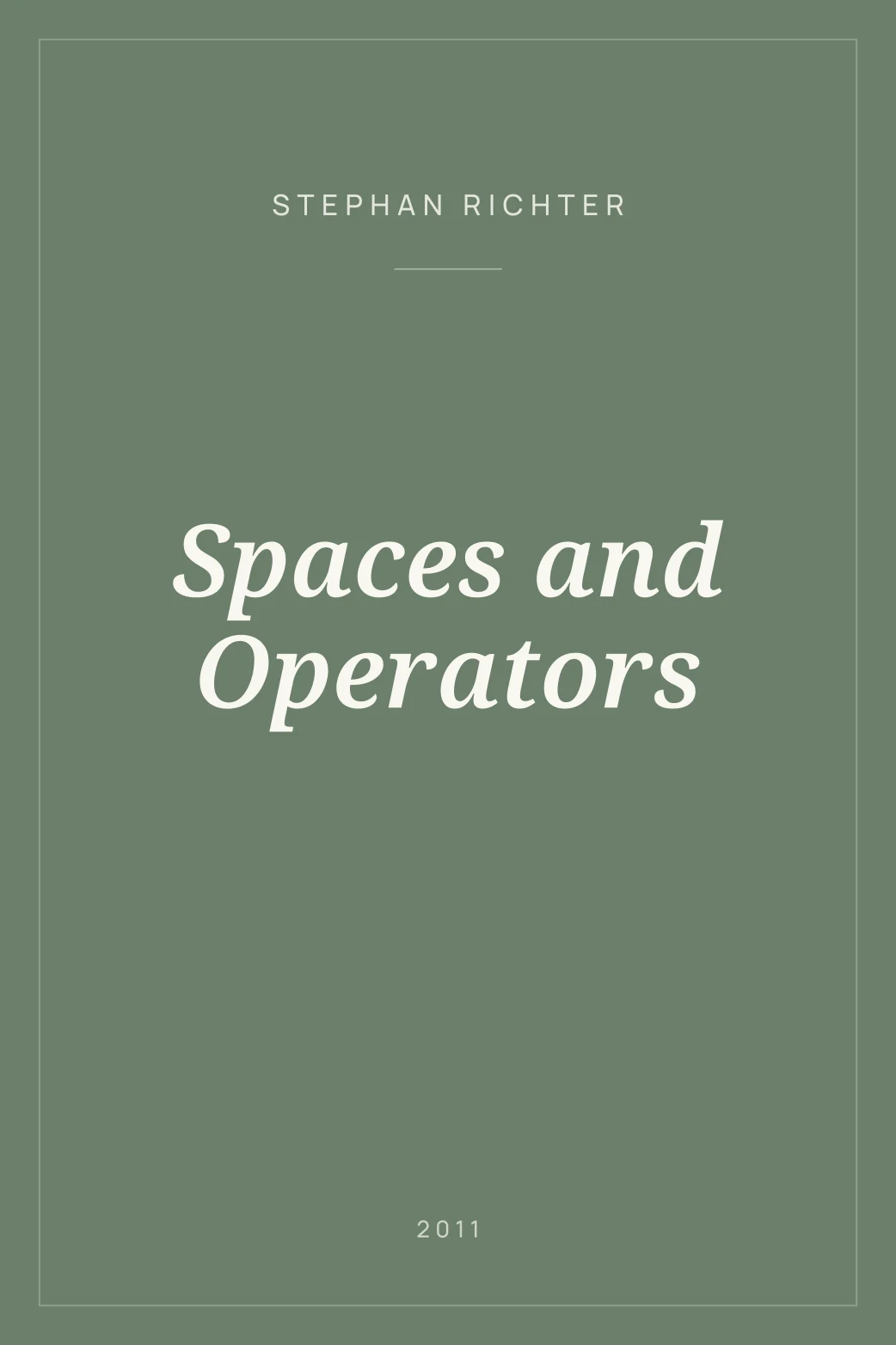Portada de Spaces and Operators