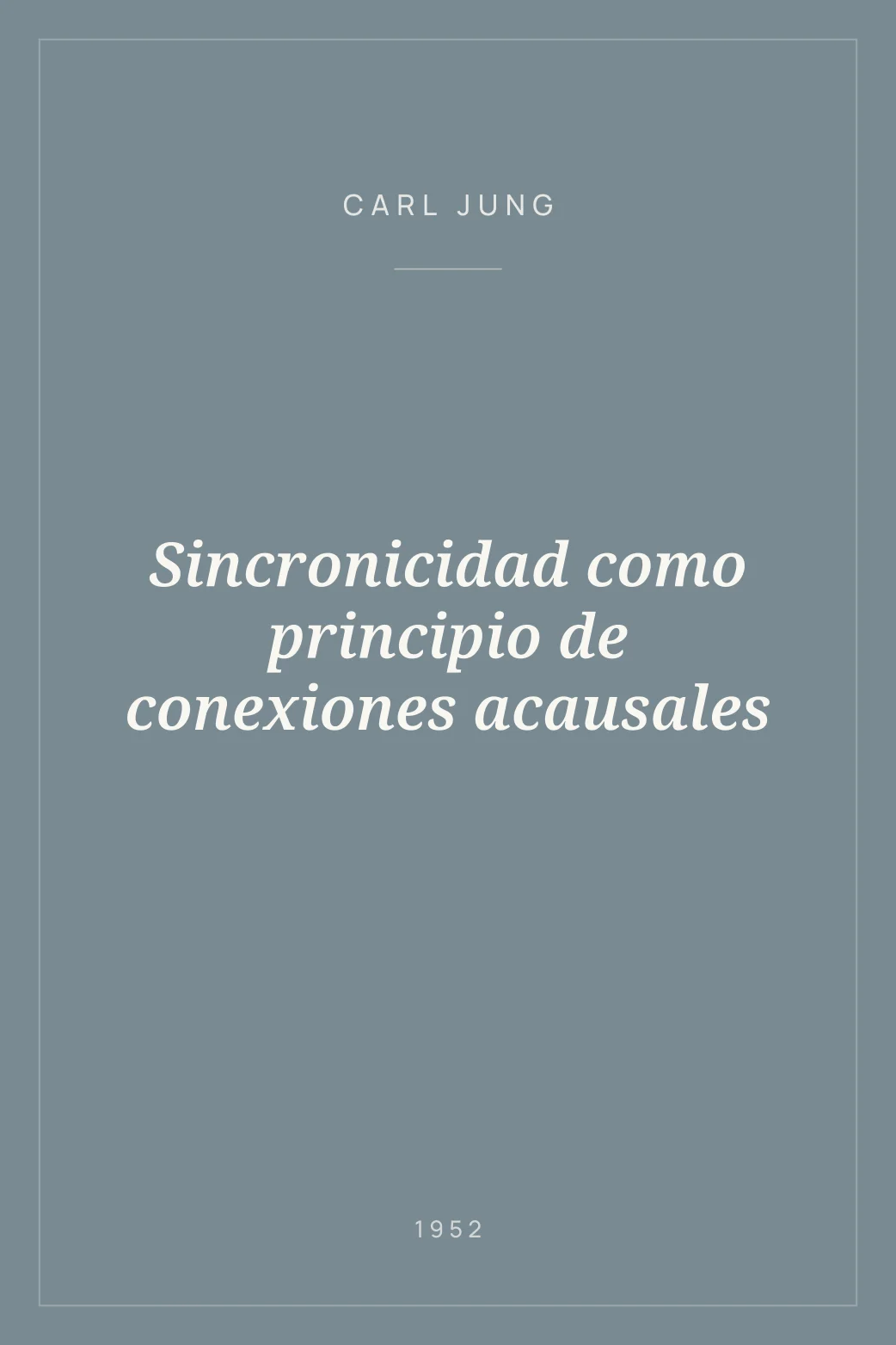 Portada de Sincronicidad como principio de conexiones acausales