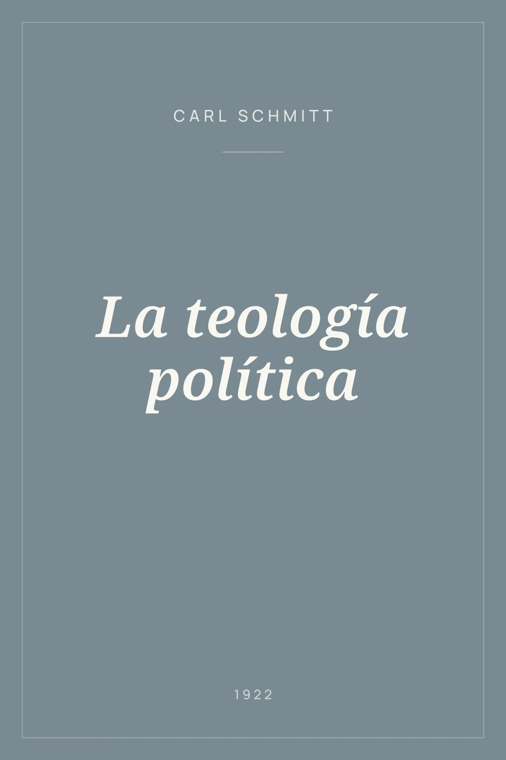 Portada de La teología política