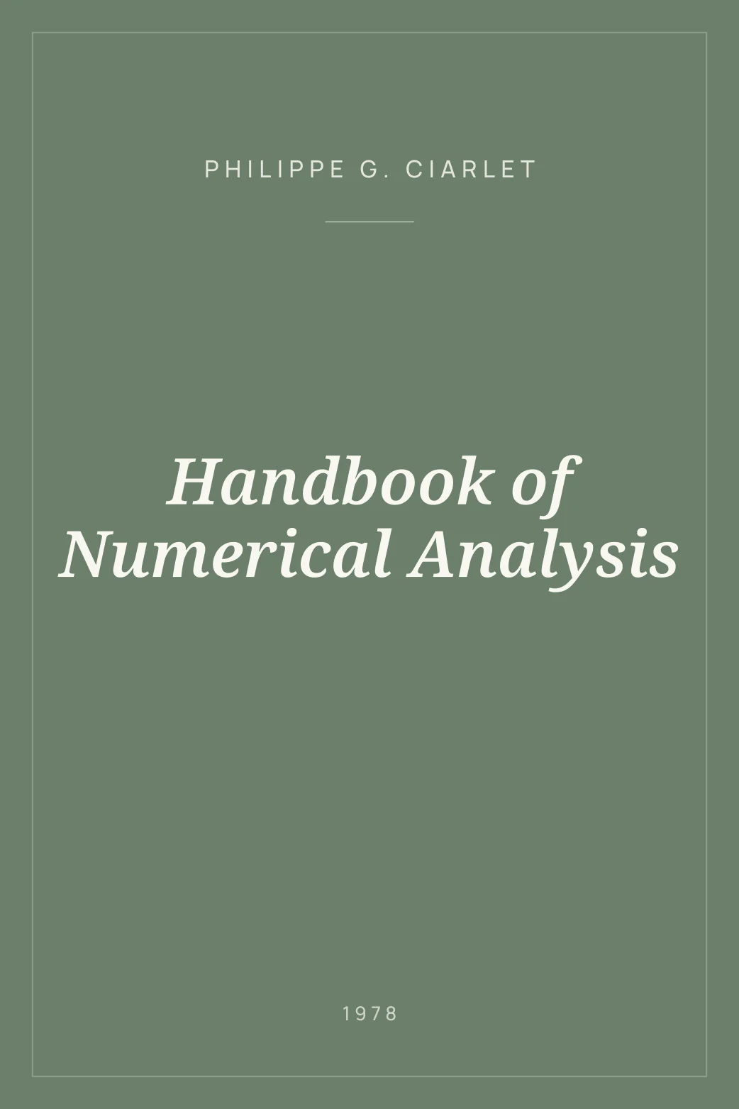 Portada de Handbook of Numerical Analysis