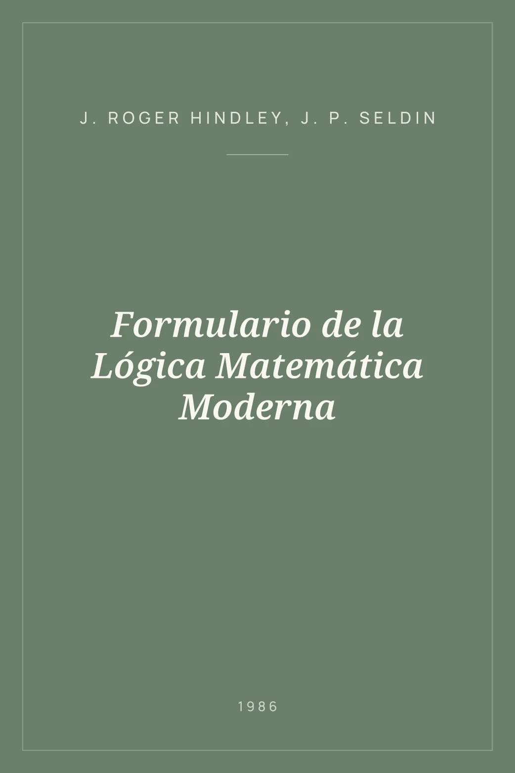 Portada de Formulario de la Lógica Matemática Moderna