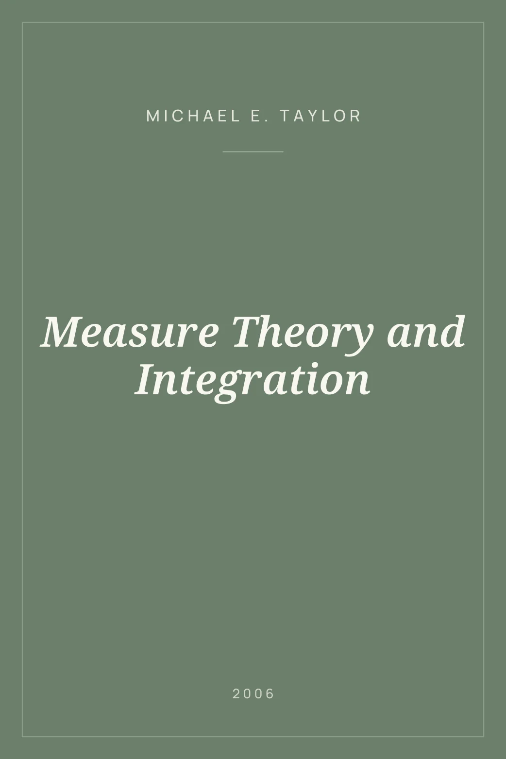 Portada de Measure Theory and Integration