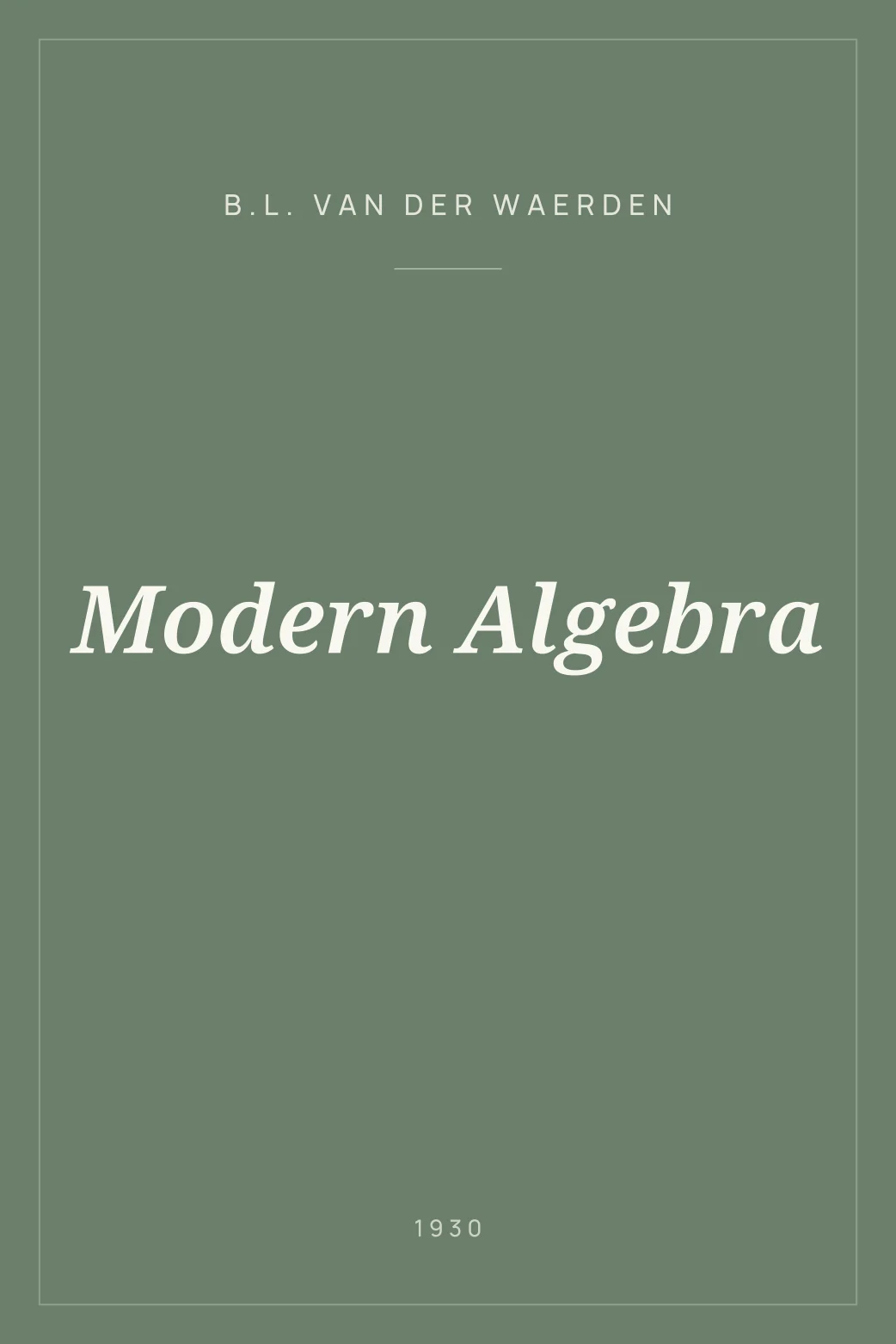 Portada de Modern Algebra