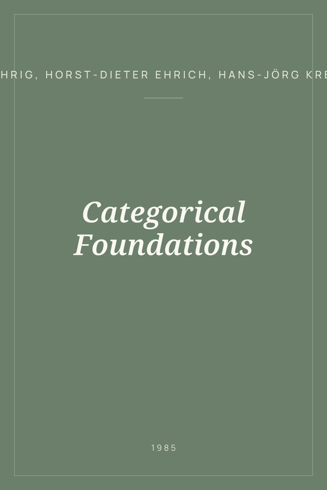 Portada de Categorical Foundations