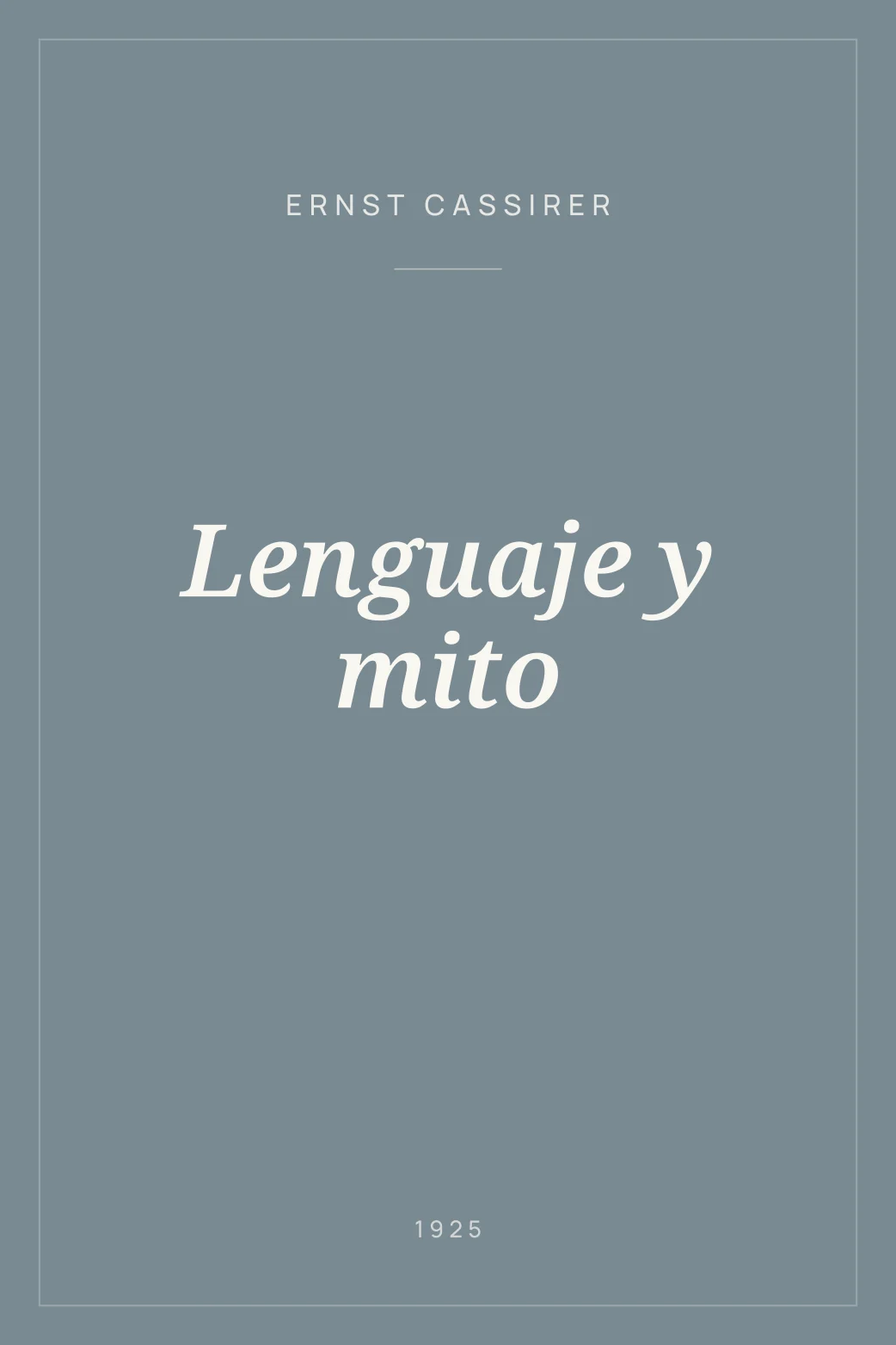 Portada de Lenguaje y mito