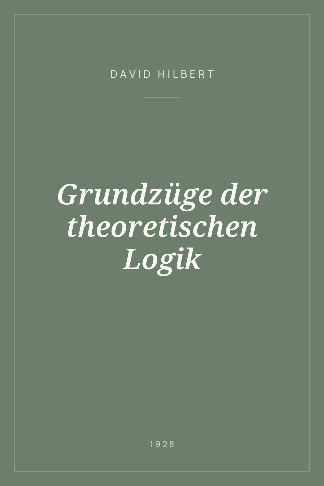Portada de Grundzüge der theoretischen Logik