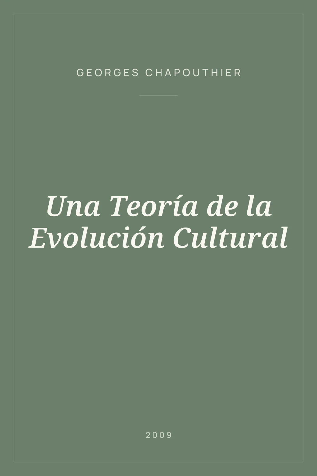 Portada de Una Teoría de la Evolución Cultural