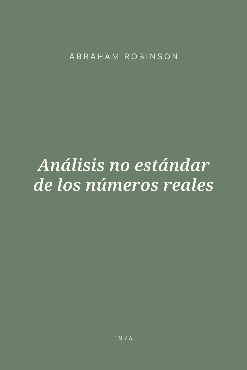 Portada de Análisis no estándar de los números reales
