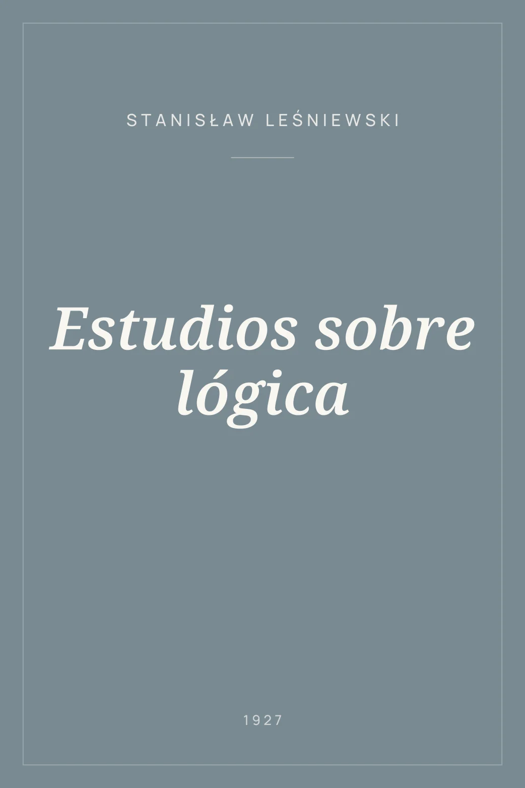 Portada de Estudios sobre lógica