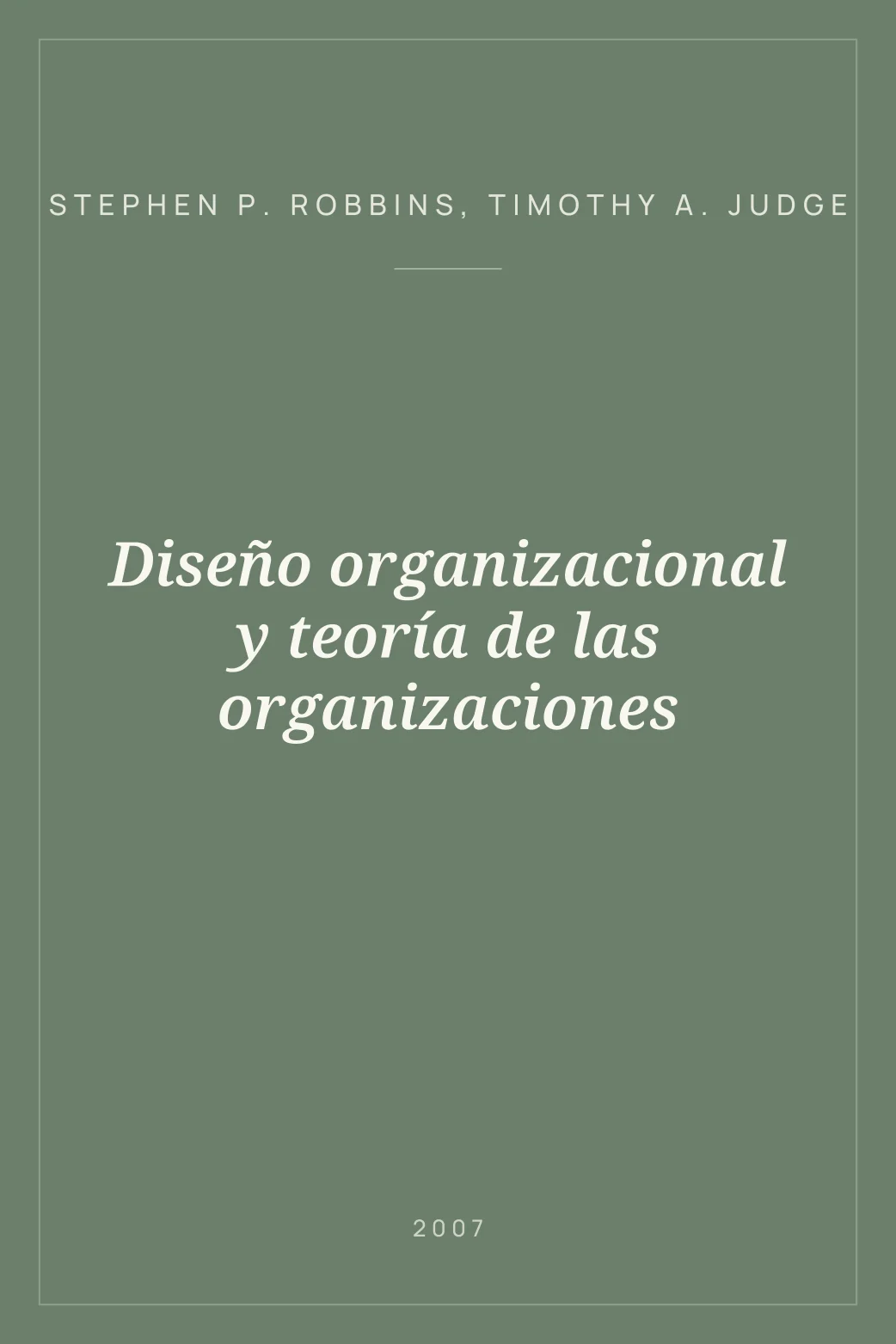 Portada de Diseño organizacional y teoría de las organizaciones